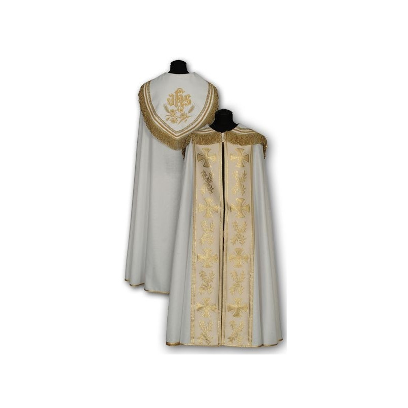 White cope with golden stripes - Best Catholic Shop