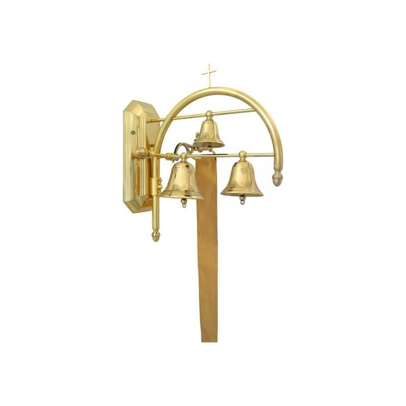 Three-tone brass sanctuary bell with a polished finish