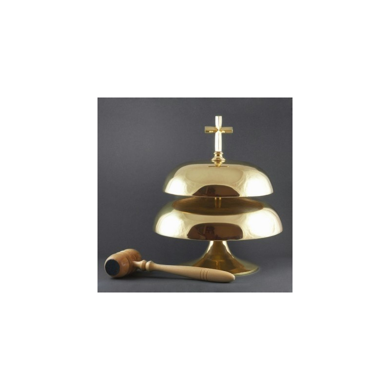 Gong - two-tone brass, polished (diameter 26, 23 cm) - Best Catholic Shop