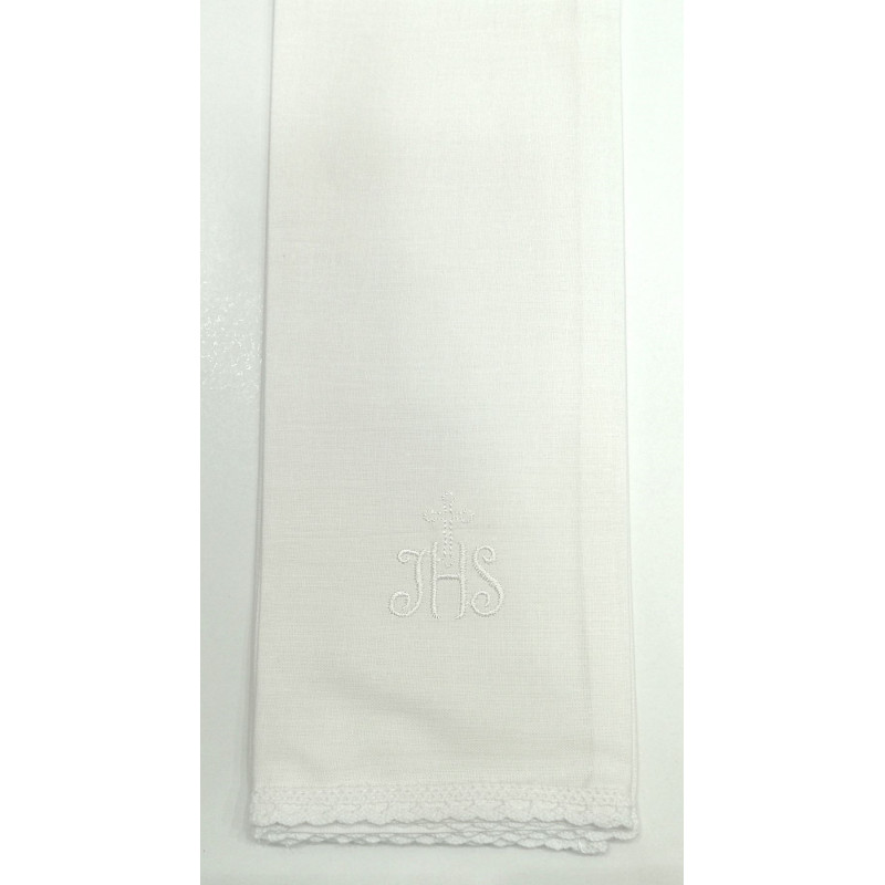 IHS white purificator with a cross - 100% cotton - Best Catholic Shop