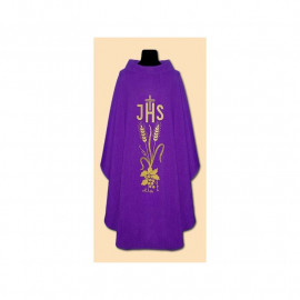 Linen chasuble - IHS liturgical colors