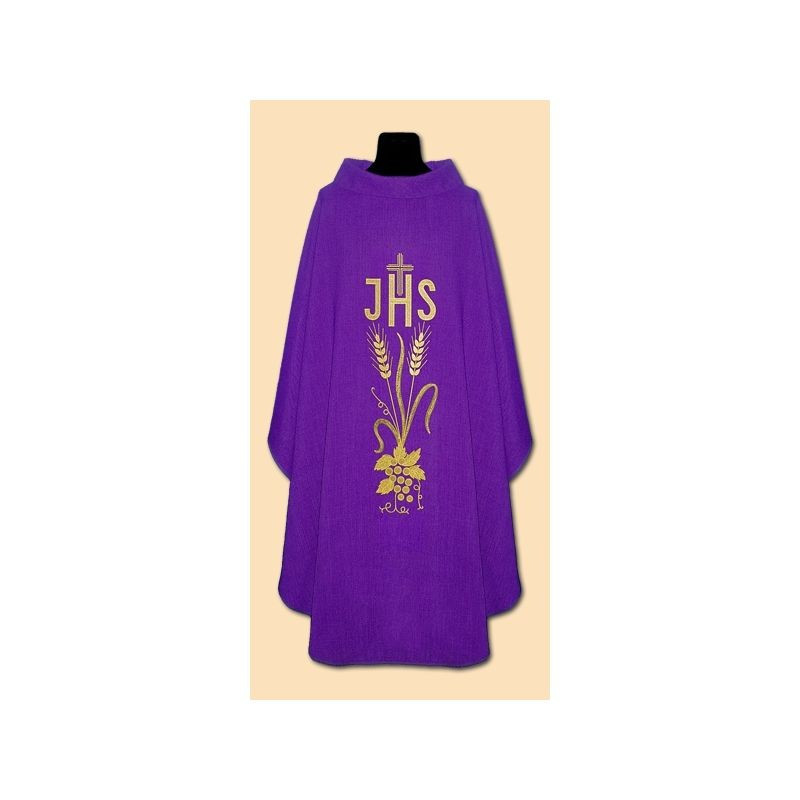 Linen chasuble - IHS liturgical colors - Best Catholic Shop