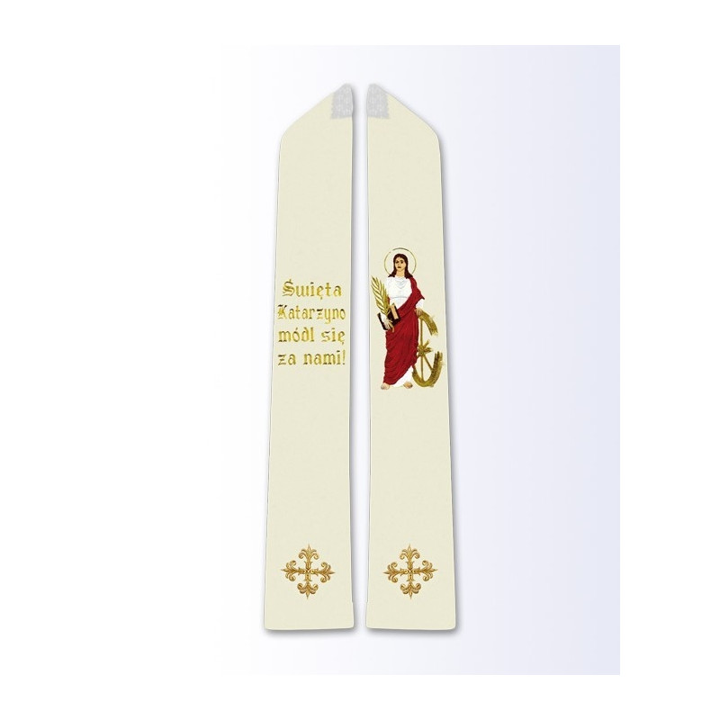 Stole with the image of St. Catherine of Alexandria - Best Catholic Shop