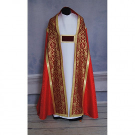 Cope red gothic pattern - jacquard fabric (8)