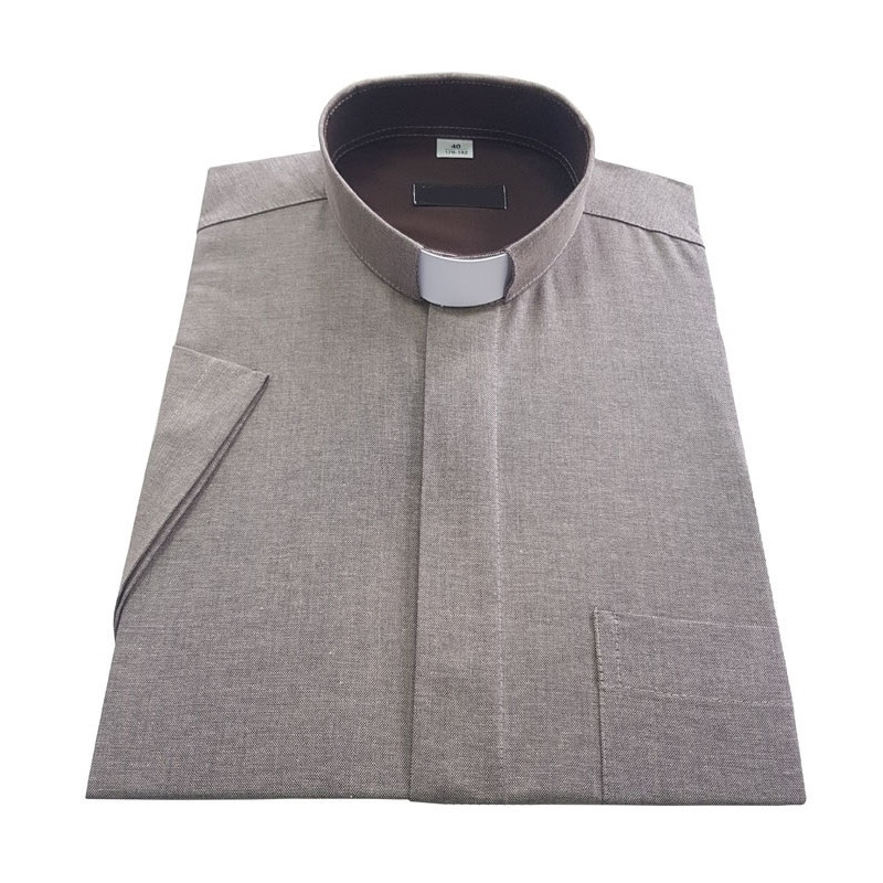 Clergy shirt - beige 70% cotton - Best Catholic Shop