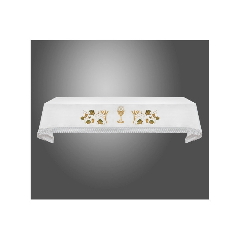 Embroidered altar tablecloth - IHS Chalice - Best Catholic Shop