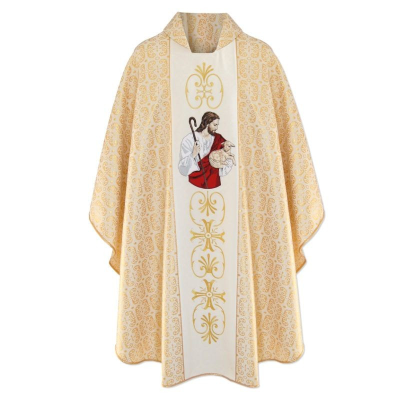 Chasuble Good Shepherd - ecru color (4) - Best Catholic Shop