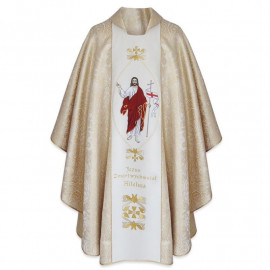 Embroidered chasuble with belt "Risen Jesus"