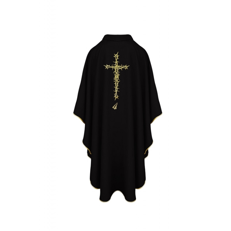 Black chasuble - thorns and cross - Best Catholic Shop