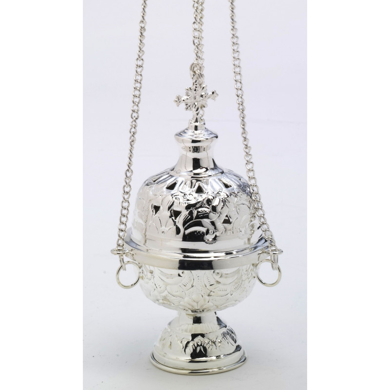 Silver-plated thurible - 18 cm - Best Catholic Shop