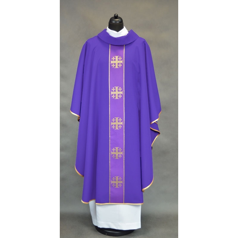 Chasuble with the Jerusalem crosses - violet - Best Catholic Shop