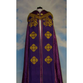 Embroidered cope - IHS (liturgical colours) - rosette