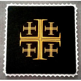 Chalice black pall - the Jerusalem Cross  (1)