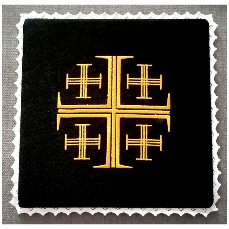 Chalice black pall - the Jerusalem Cross  (1) - Best Catholic Shop