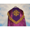 Embroidered cope - Jerusalem Cross Violet - rosette (3) - Image 2