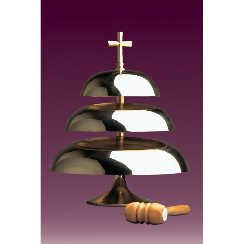 Gong - three-tone brass, polished (diameter 32, 25,18 cm) - Best Catholic Shop