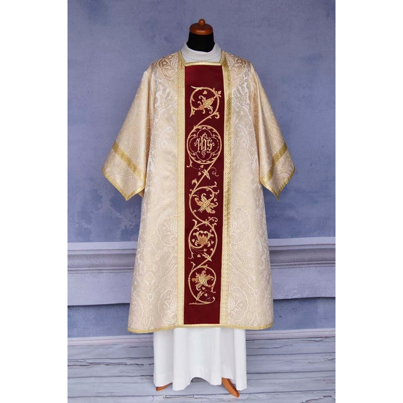 Roman dalmatics - glitter fabric - IHS - Best Catholic Shop