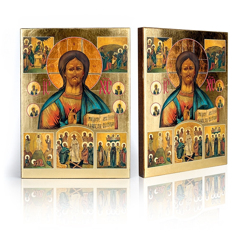 Icon of Christ the Pantocrator and scenes from life - Best Catholic Shop