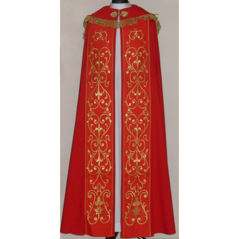 Red cope with IHS + stole - Best Catholic Shop