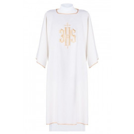 Dalmatics embroidered IHS - ecru (12)