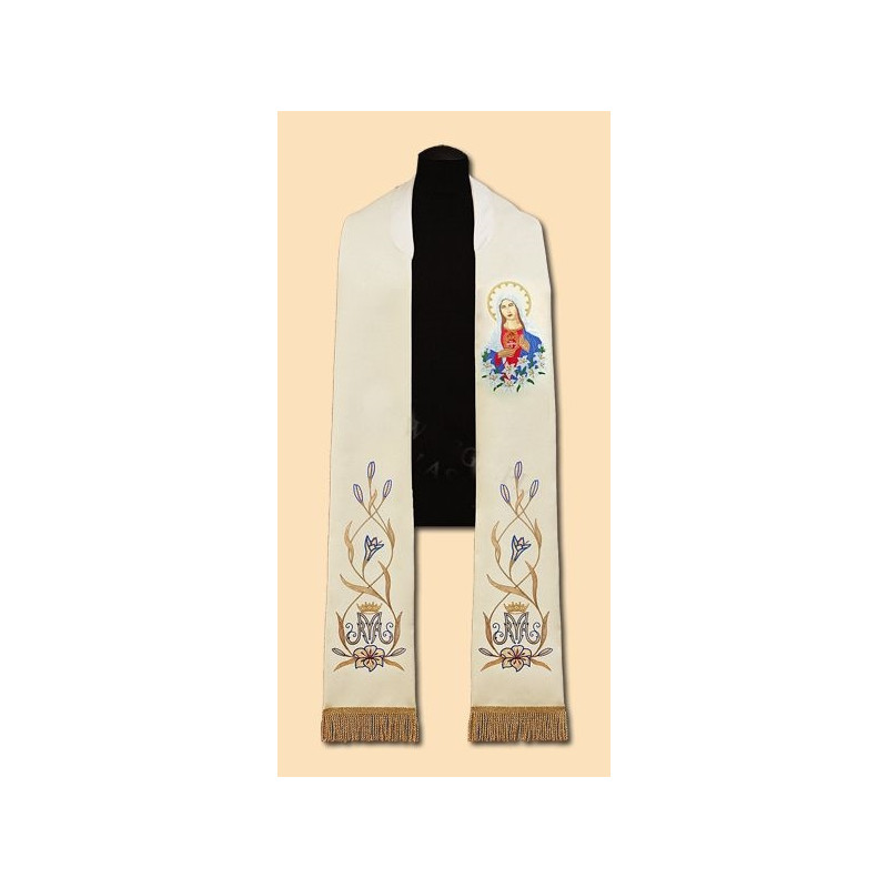 Embroidered stole Heart of the Mother of God (38) - Best Catholic Shop