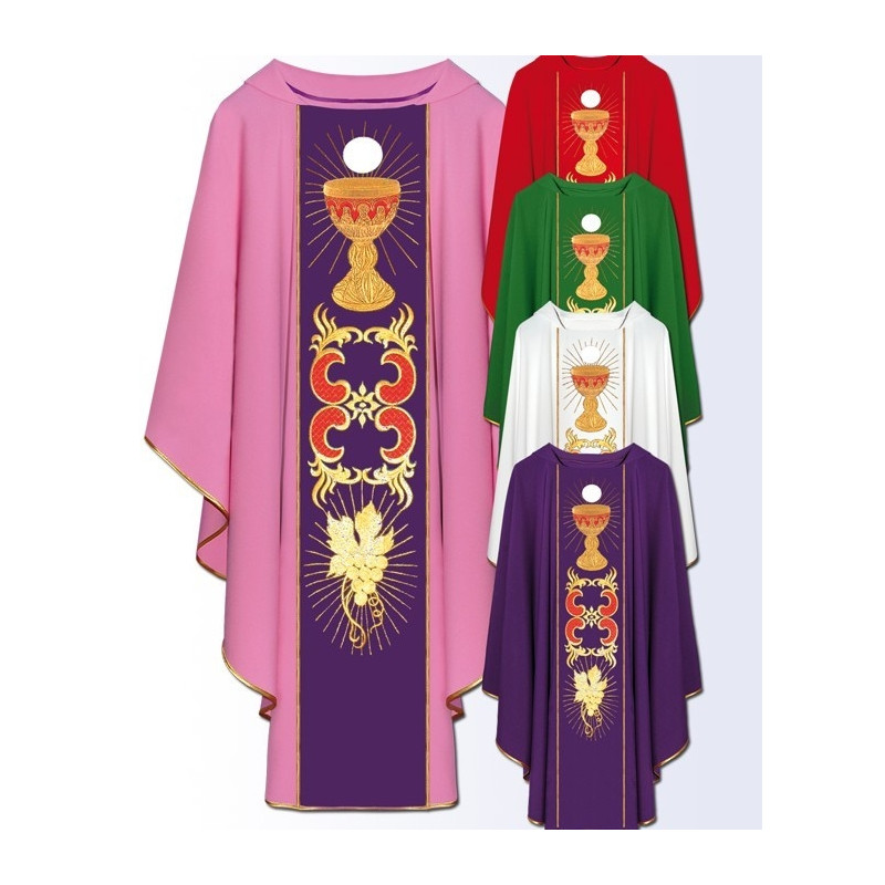 Chasuble with computer-embroidered belt (636) - Best Catholic Shop