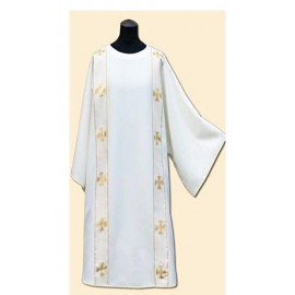 White dalmatic gold stripes + stole