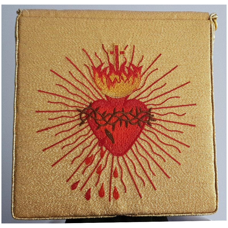 Burse to ailing - Jesus' heart , gold color (25) - Best Catholic Shop