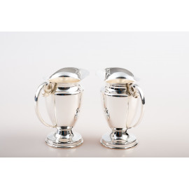 Water and wine cruet set - nickel plated