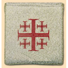 Burse to ailing - red Jerusalem cross , gold color (29)