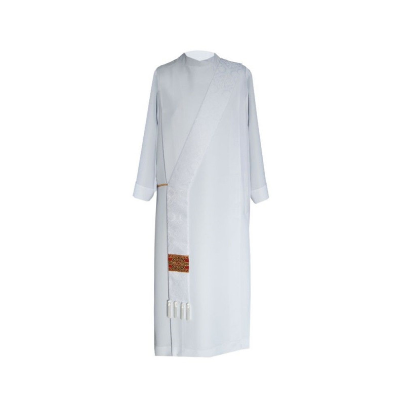 White deacon stole - jacquard - Best Catholic Shop