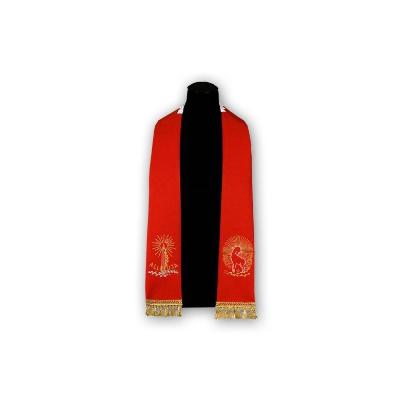 Red stole with Lamb - embroidered - Best Catholic Shop