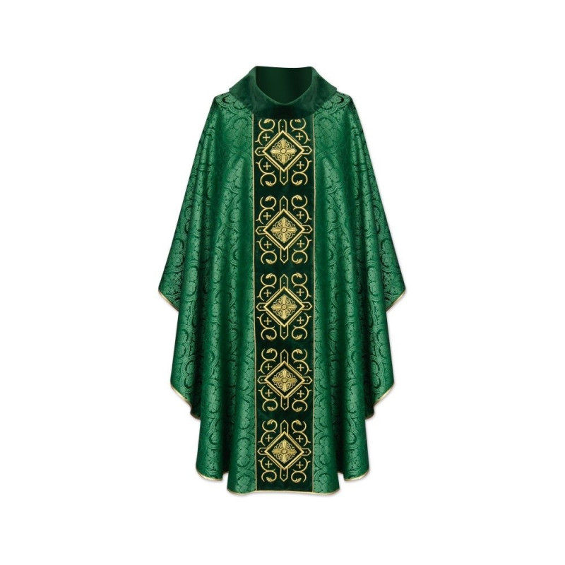 Gothic chasuble, embroidered cross - liturgical colors (5) - Best Catholic Shop