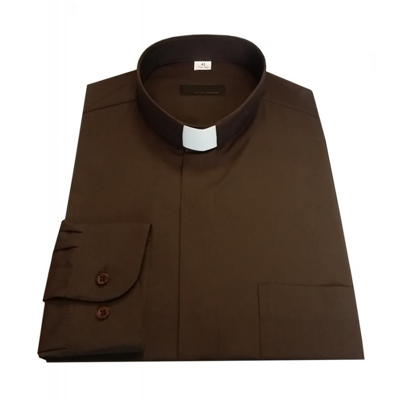 Clergy shirt - brown - Best Catholic Shop