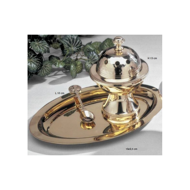 Set of boat + tray (gold) - Best Catholic Shop