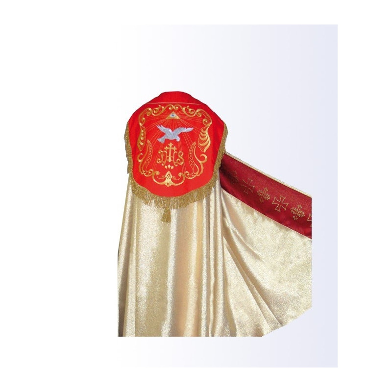 Gold cope with red IHS belt + stole - Best Catholic Shop