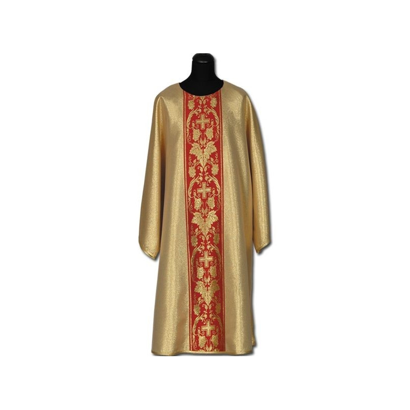 Gold dalmatic with red belt + stole - Best Catholic Shop