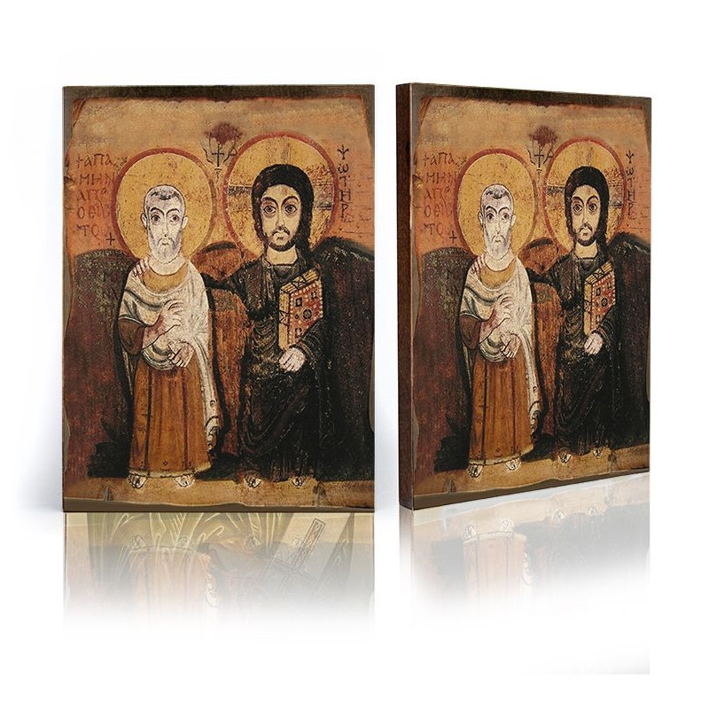Christ and Saint. Menas friendship icon - Best Catholic Shop