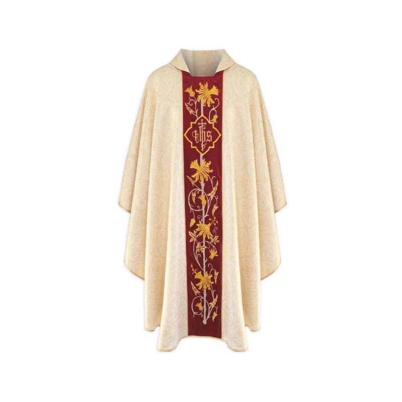 Gothic chasuble IHS georgette - liturgical colors (21) - Best Catholic Shop