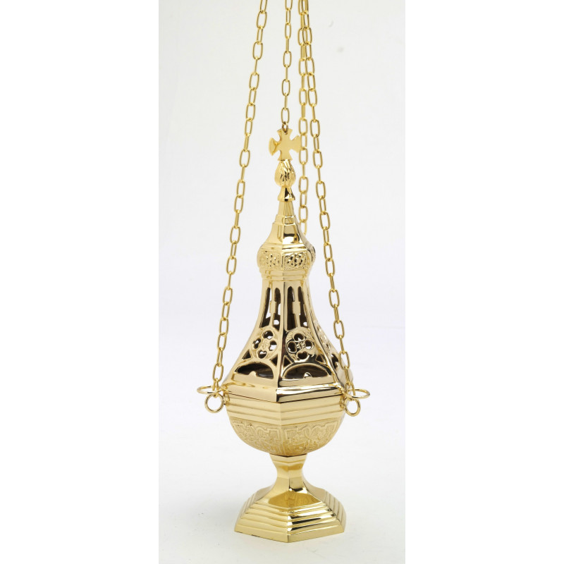 Thurible cast brass 31 cm - Best Catholic Shop