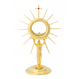 Gold plated monstrance 30 cm high (6)