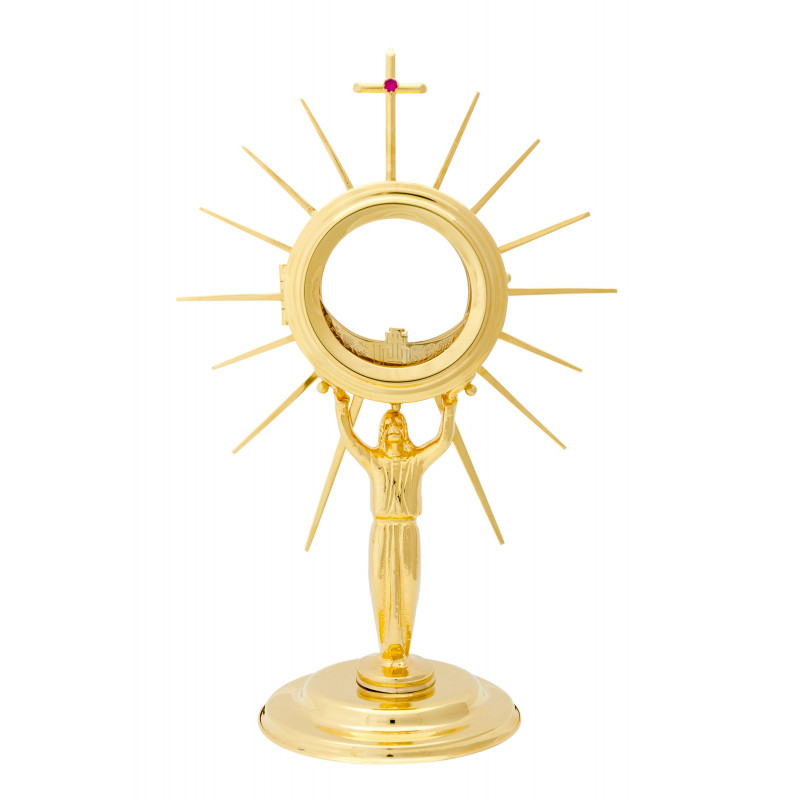 Gold plated monstrance 30 cm high (6) - Best Catholic Shop