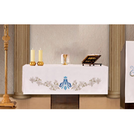 Altar tablecloth - embroidered Marian symbol + Lilies