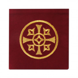 Pall embroidered velvet, red - decorative embroidery