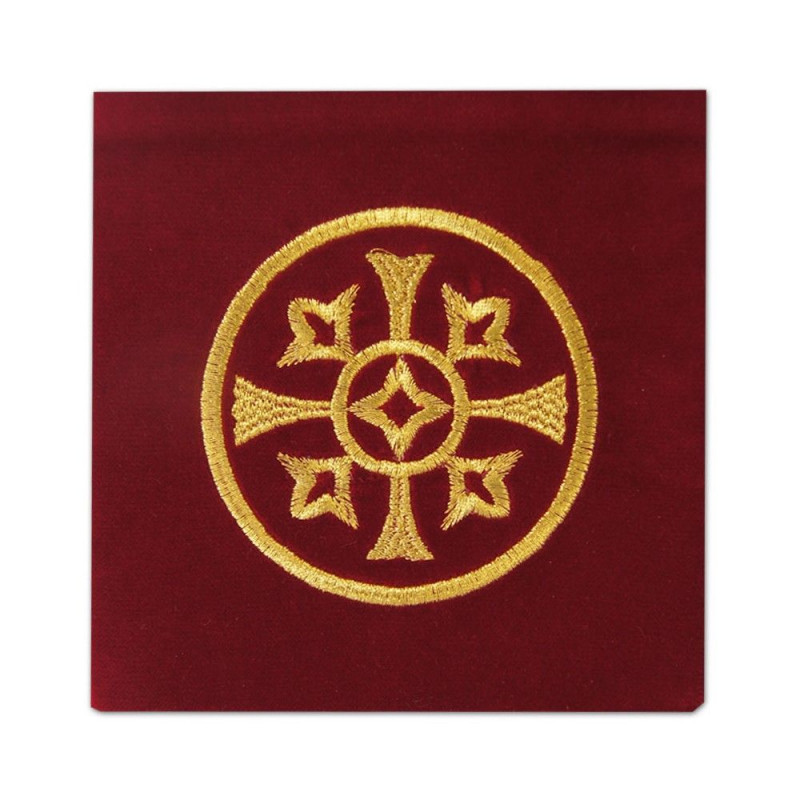 Pall embroidered velvet, red - decorative embroidery - Best Catholic Shop