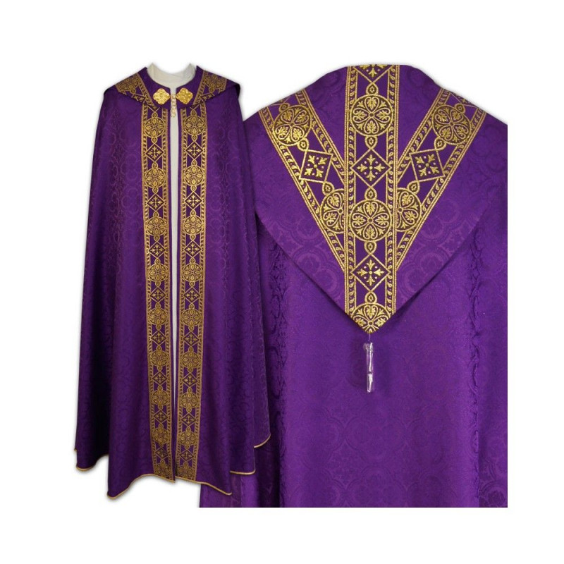 Semi-Gothic cape (liturgical colors) - woven belts, jacquard (26) - Best Catholic Shop