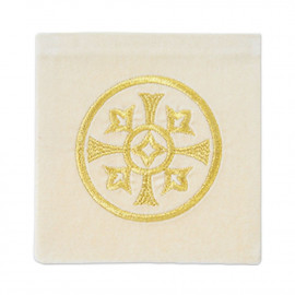 Velvet embroidered pall, ecru - decorative embroidery