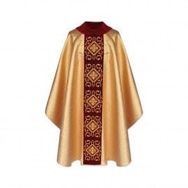 Gothic chasuble, gold, honey velvet (11)