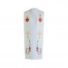 Embroidered priest stole - heart, cross (cotton) - Image 1