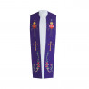 Embroidered priest stole - heart, cross (cotton) - Image 3